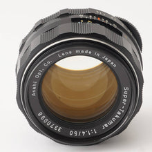 Load image into Gallery viewer, Pentax Asahi Super Takumar 50mm f/1.4 M42 mount