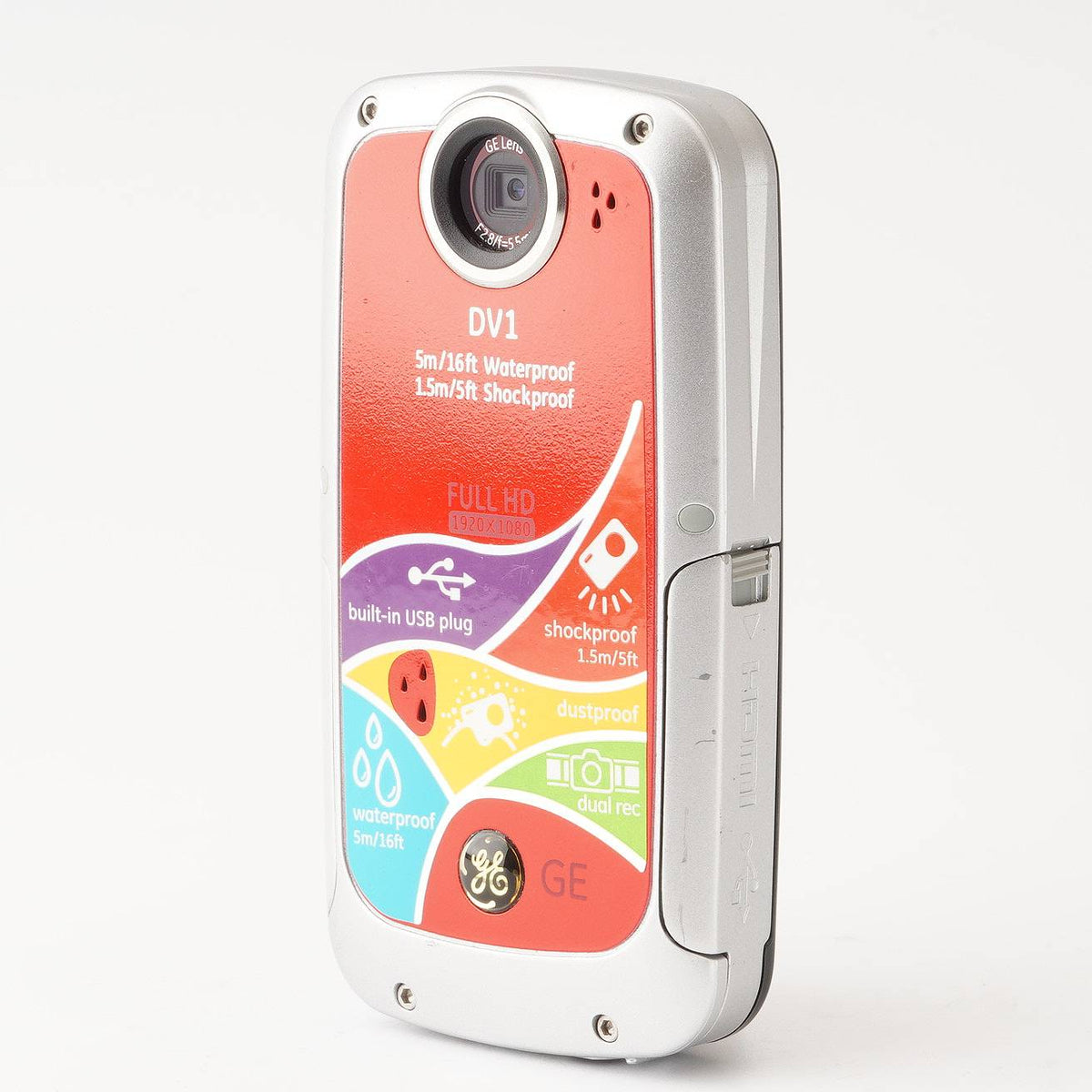 完動品 GE DV1 デジタルHDビデオカメラ ブルー 防水 動作確認済み SD