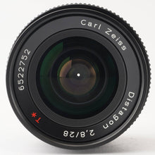 画像をギャラリービューアに読み込む, コンタックス Contax Carl Zeiss Distagon 28mm F2.8 T* AEJ ヤシカ/コンタックスマウント