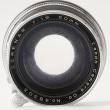 画像をギャラリービューアに読み込む, キヤノン Canon Serenar 50mm F1.9 沈胴 ライカ L39マウント