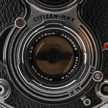 画像をギャラリービューアに読み込む, ミノルタ Minolta AUTOCORD 前期 二眼レフカメラ / ROKKOR F3.5 75mm CITIZEN-MXV