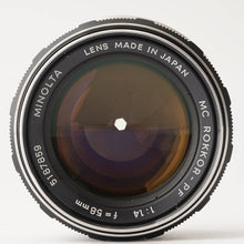 画像をギャラリービューアに読み込む, ミノルタ Minolta MC ロッコール Rokkor PF 58mm F1.4 MCマウント