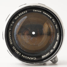 画像をギャラリービューアに読み込む, キヤノン Canon 50mm F1.4 ライカ L39マウント