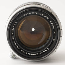 画像をギャラリービューアに読み込む, キヤノン Canon 50mm F1.8 ライカ L39 マウント