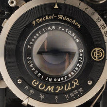 画像をギャラリービューアに読み込む, F.Deckel-Munchen Dresden-A Carl Zeiss Jena Tessar 10.5cm F4.5