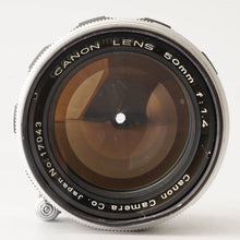 画像をギャラリービューアに読み込む, キヤノン Canon 50mm F1.4 ライカ L39マウント