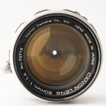 画像をギャラリービューアに読み込む, キヤノン Canon 50mm F1.4 ライカ L39 マウント