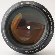 画像をギャラリービューアに読み込む, ミノルタ Minolta MC Rokkor 85mm F1.7