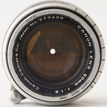 画像をギャラリービューアに読み込む, キヤノン Canon 50mm F1.8 ライカ L39 マウント