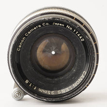 画像をギャラリービューアに読み込む, キヤノン Canon 35mm F1.8 ライカ L39 マウント