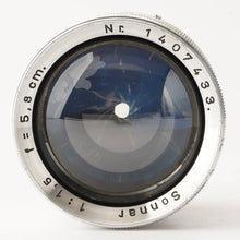 Load image into Gallery viewer, Carl Zeiss Sonnar 5.8cm 58mm f/1.5 L39