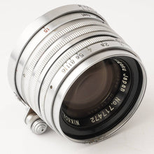 画像をギャラリービューアに読み込む, ニコン Nippon Kogaku Japan NIKKOR-H C 5cm 50mm F2 ライカ L39マウント