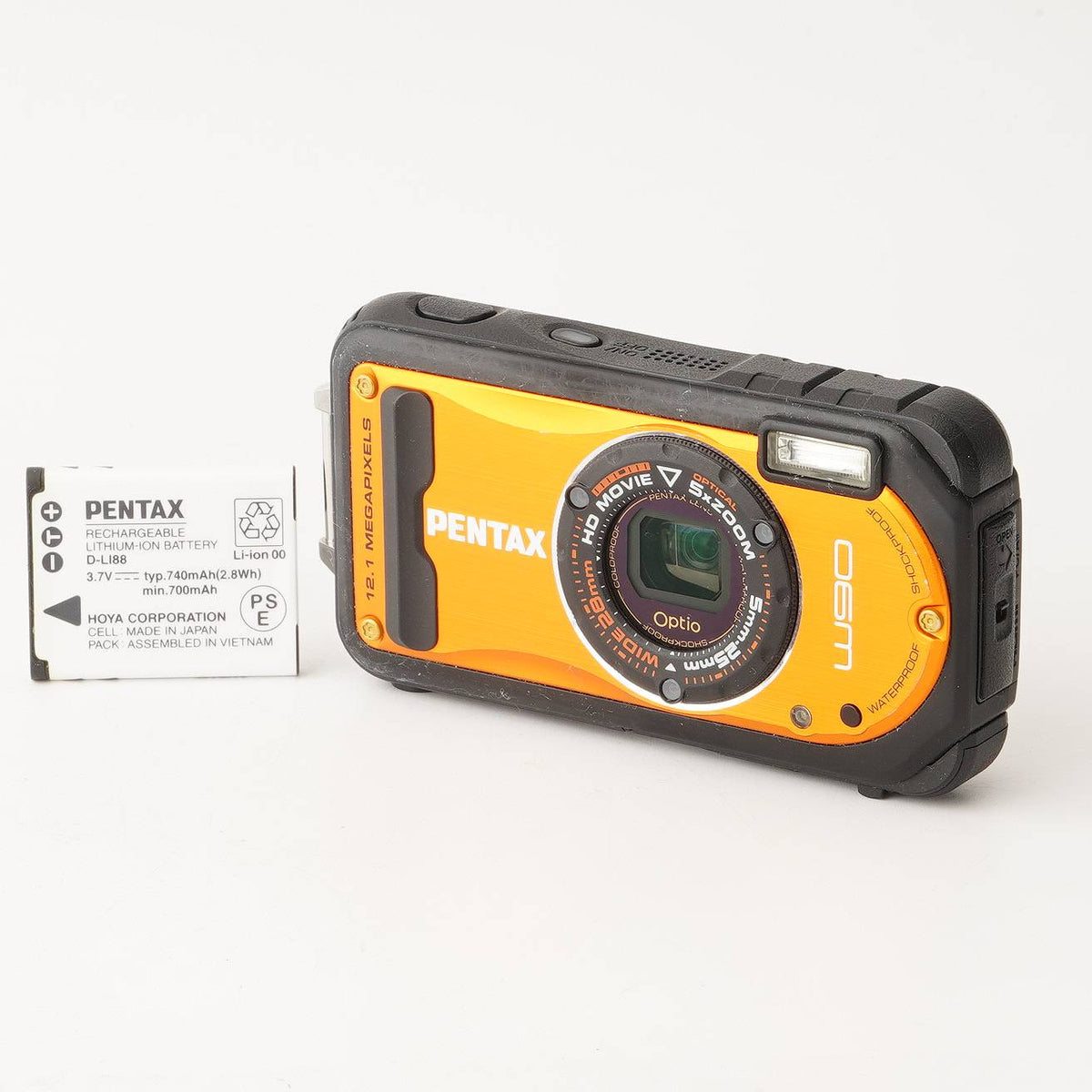 ペンタックス Pentax Optio W90 シャイニー オレンジ 5x 光学ズーム