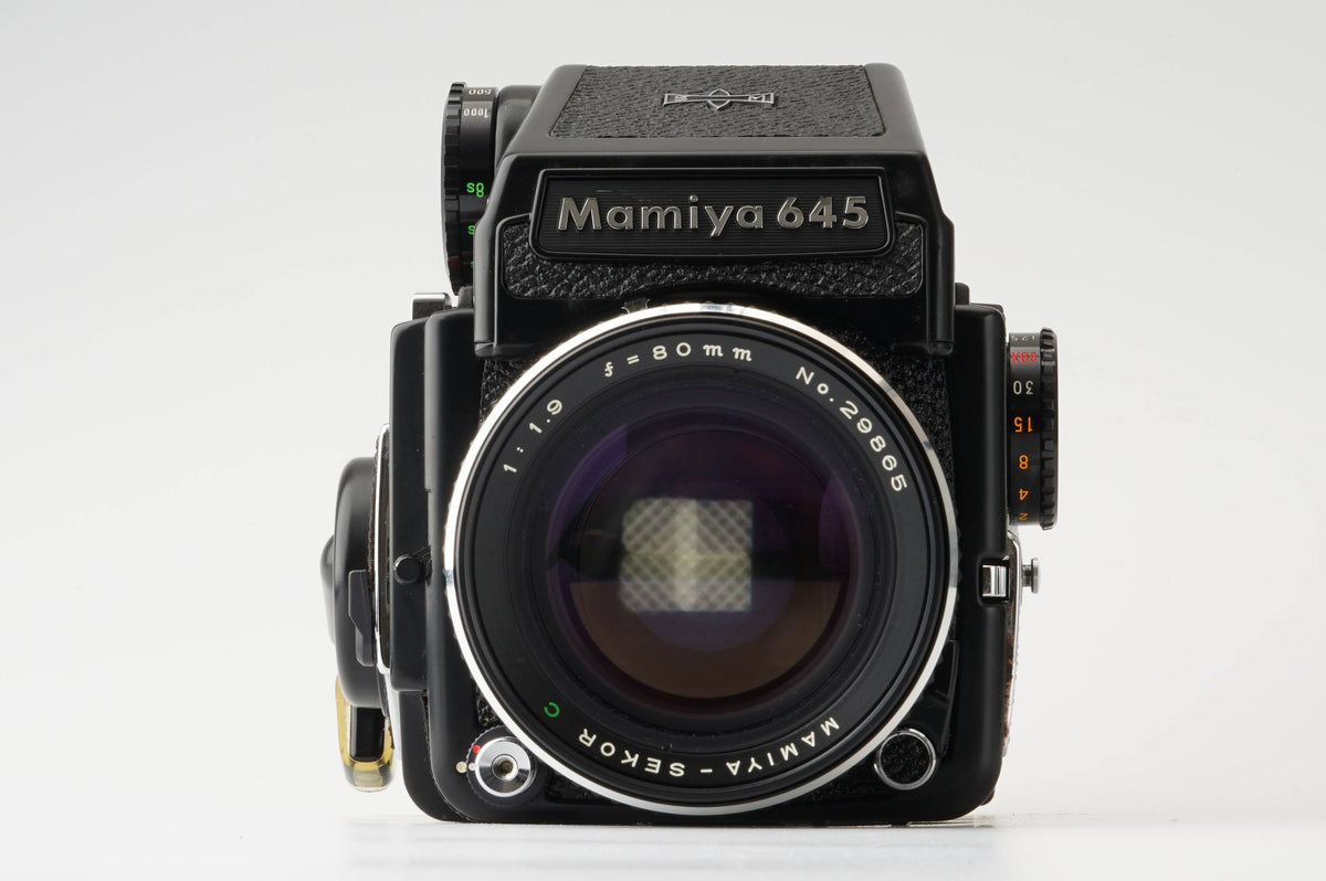 シャッターMamiya M645 1000S SEKOR C 1.9 80m 電動グリップ