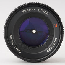 画像をギャラリービューアに読み込む, コンタックス Contax Carl Zeiss Planar 50mm F1.7 T* AEJ コンタックス/ヤシカマウント