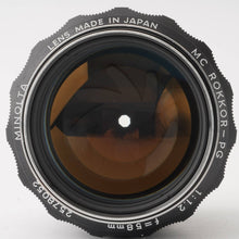 画像をギャラリービューアに読み込む, ミノルタ Minolta MC ROKKOR-PG 58mm F1.2 MCマウント