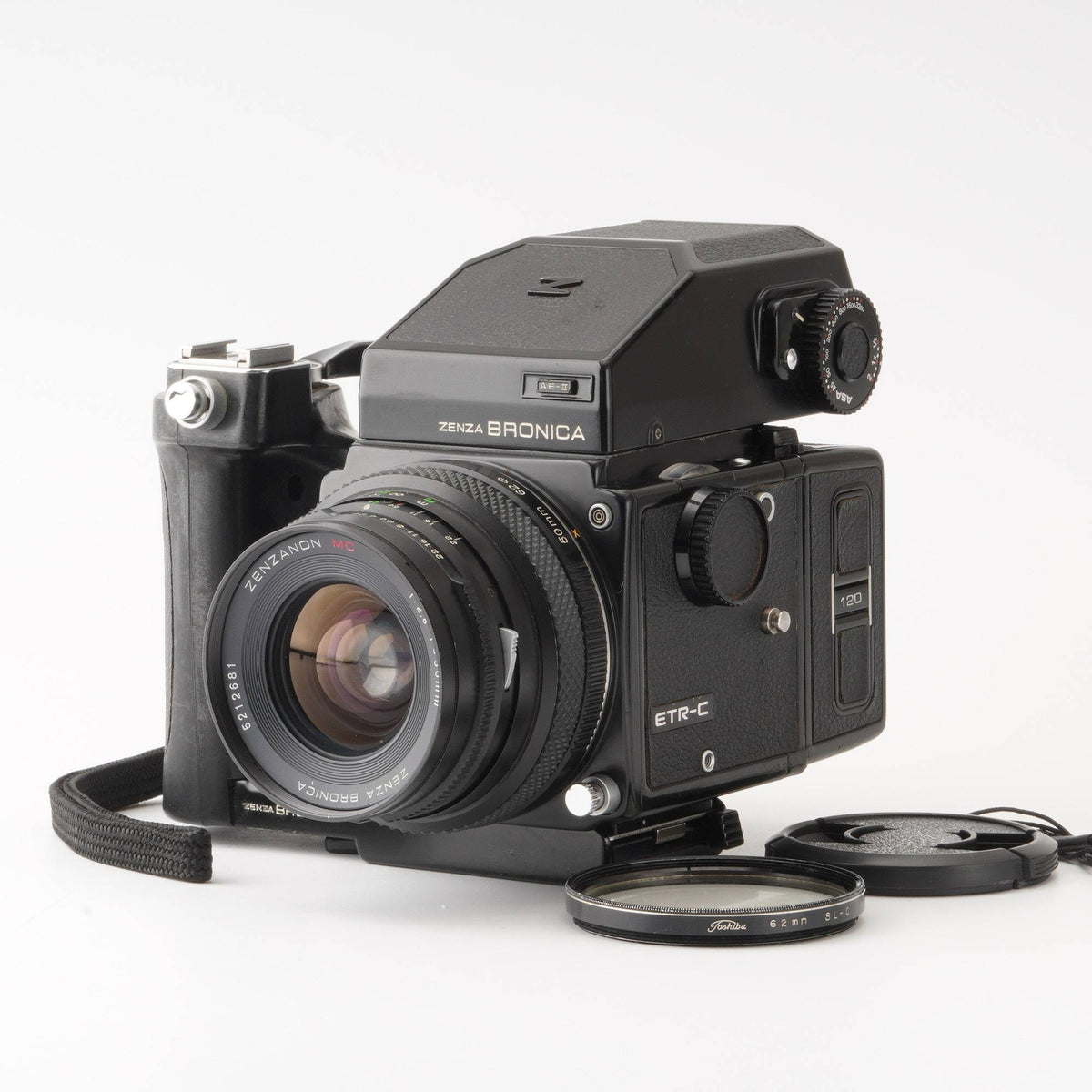 【同梱歓迎】【動作保証・点検済】良品■ZENZA BRONICA ETRS AE-II + ZENZANON MC 75mm F2.8 引き蓋つき■シャッター全速・露出計完動■260