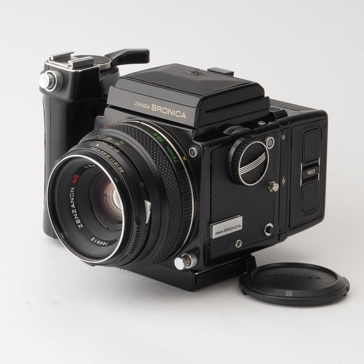 BRONICA ETR＋レンズZENZANON F2.8 75mmグリップ付カメラ - フィルムカメラ