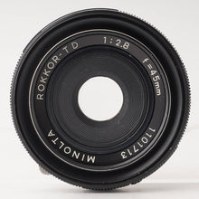 画像をギャラリービューアに読み込む, ミノルタ Minolta ROKKOR-TD 45mm F2.8 SRマウント