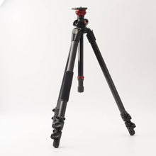 Load image into Gallery viewer, Manfrotto 055CXPRO3 Carbon Feiber Tripod / 555B Leveling Center Pole
