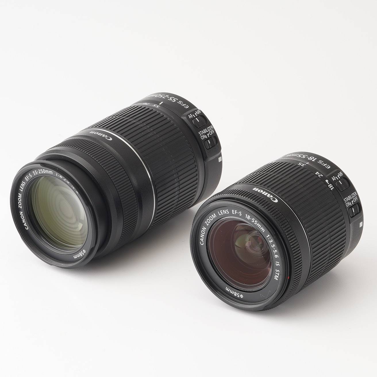 低価正規品キャノンEF-S 18-55mm 55-250mm Canon レンズ2本セット レンズ(ズーム)
