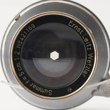 画像をギャラリービューアに読み込む, ライカ Leica Ernst Leitz Wetzlar Summar 5cm 50mm F2 沈胴 ライカL39マウント
