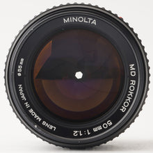 Load image into Gallery viewer, Minolta MD Rokkor 50mm f/1.2 Minolta MD Mount
