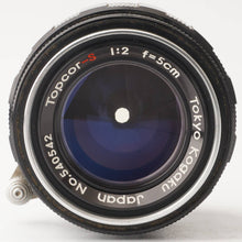 Load image into Gallery viewer, Tokyo Kogaku Topcor-S 50mm f/2 Leica L39 mount
