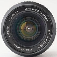 Load image into Gallery viewer, Minolta MC W.ROKKOR 24mm f/2.8 MC Mount
