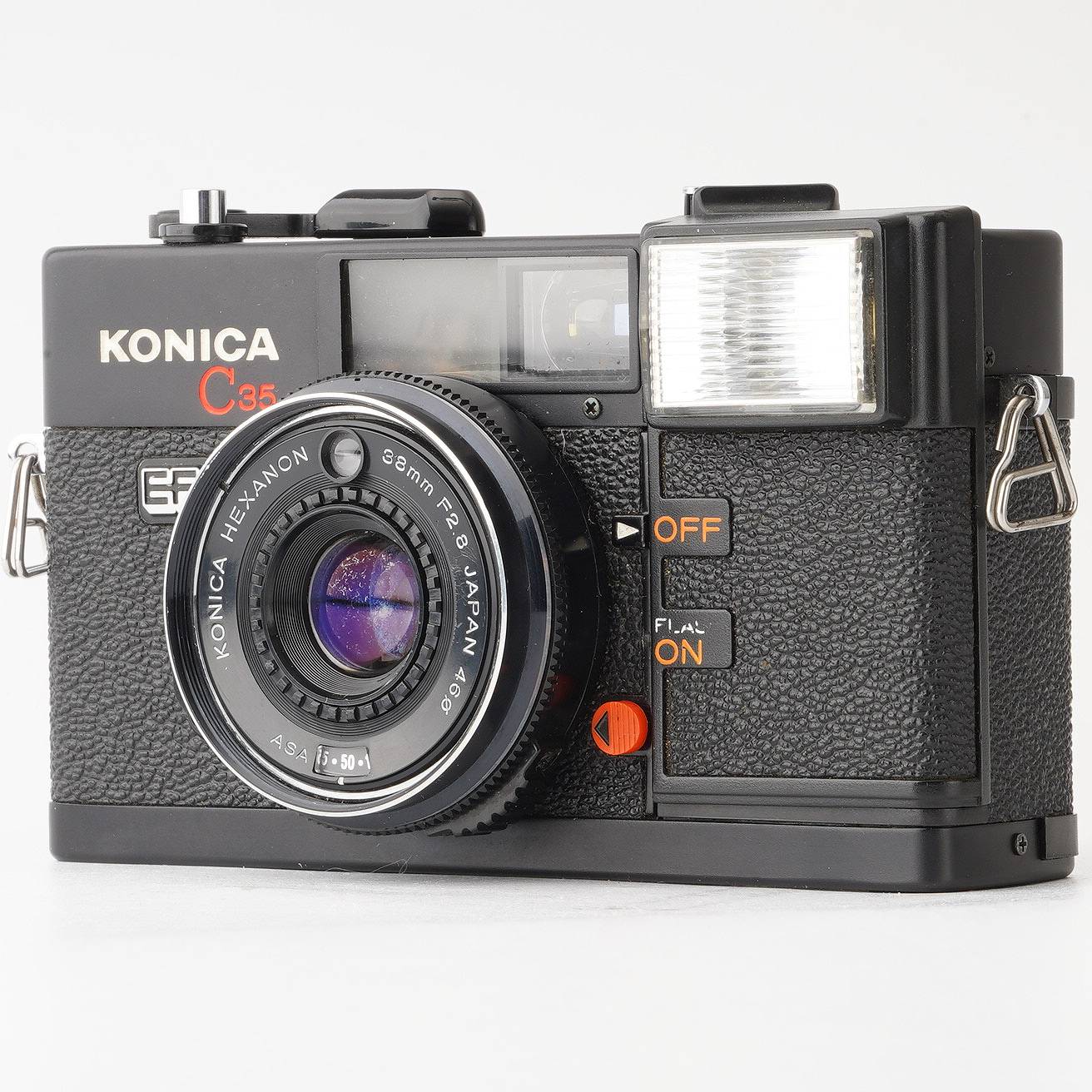 コニカ Konica C35 EF 35mm コンパクトフィルムカメラ / Hexanon 38mm F2.8 – Natural Camera /  ナチュラルカメラ