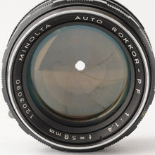 画像をギャラリービューアに読み込む, ミノルタ Minolta AUTO ROKKOR-PF 58mm F1.4 MCマウント
