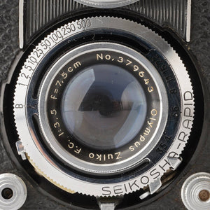 Elmo ELMOFLEX /  Olympus Zuiko F.C. 7.5cm 75mm f/3.5 TLR Camera
