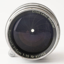 画像をギャラリービューアに読み込む, ライカ Leica Ernst Leitz Wetzlar Summarit 5cm 50mm F1.5 ズマリット L39マウント

