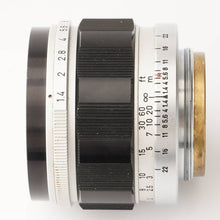 画像をギャラリービューアに読み込む, キヤノン Canon 50mm F1.4 ライカ L39マウント
