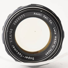 Load image into Gallery viewer, Pentax Asahi Super Takumar 50mm f/1.4 M42 mount
