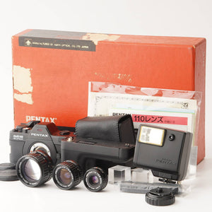 Pentax SMC PENTAX-110 24mm f.2.8 / 50mm f/2.8 / 18mm f/2.8 / AF-130P Flash / Winder II / Auto 110 Super