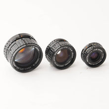 Load image into Gallery viewer, Pentax SMC PENTAX-110 24mm f.2.8 / 50mm f/2.8 / 18mm f/2.8 / AF-130P Flash / Winder II / Auto 110 Super
