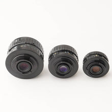 Load image into Gallery viewer, Pentax SMC PENTAX-110 24mm f.2.8 / 50mm f/2.8 / 18mm f/2.8 / AF-130P Flash / Winder II / Auto 110 Super
