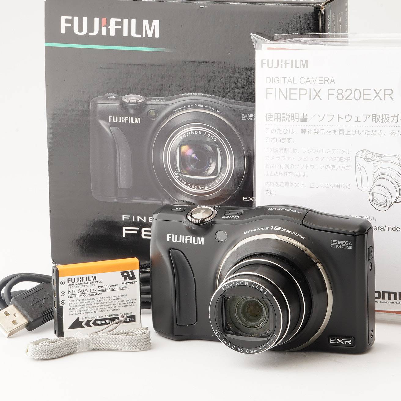 フジ Fujifilm FINEPIX F820 EXR ブラック 18x 光学ズーム