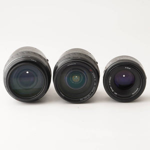 Minolta AF 50mm f/1.7 / AF ZOOM Xi 28-105mm f/3.5-4.5 / AF ZOOM Xi 100-300mm f/4.5-5.6
