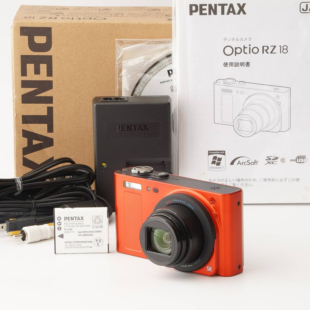 ペンタックス Pentax Optio RZ18 メタリックオレンジ 18x 光学ズーム
