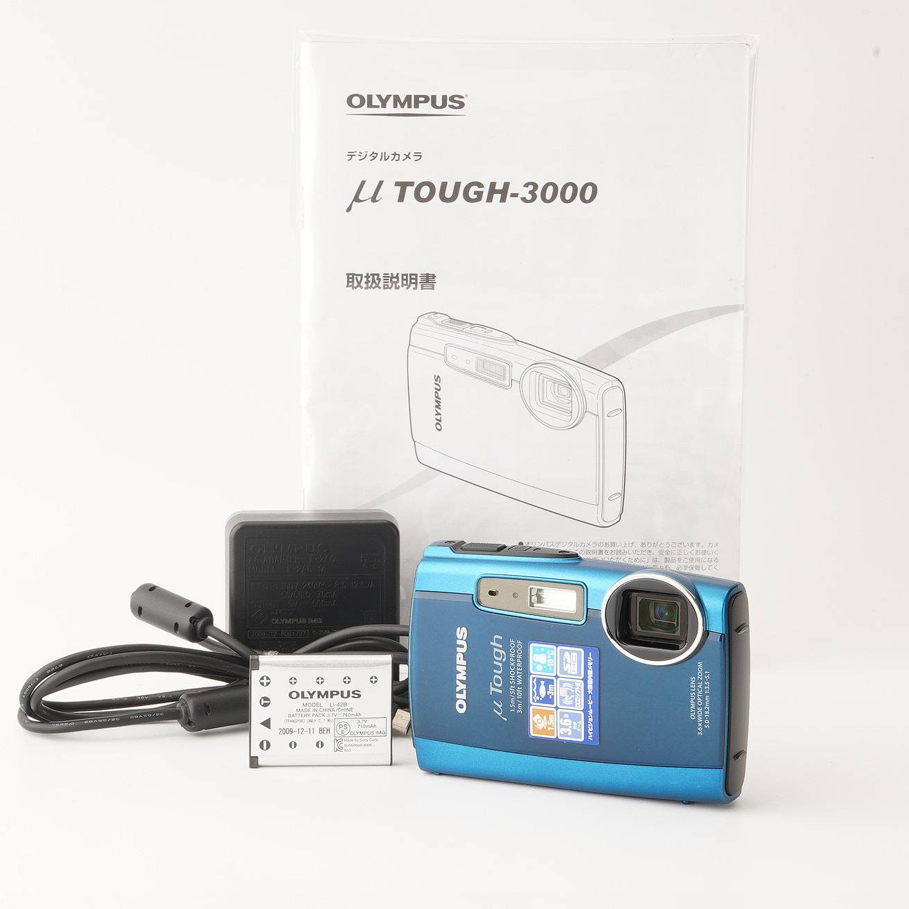 オリンパス Olympus μ mju TOUGH-3000 ブルー 3.6x 光学ズーム