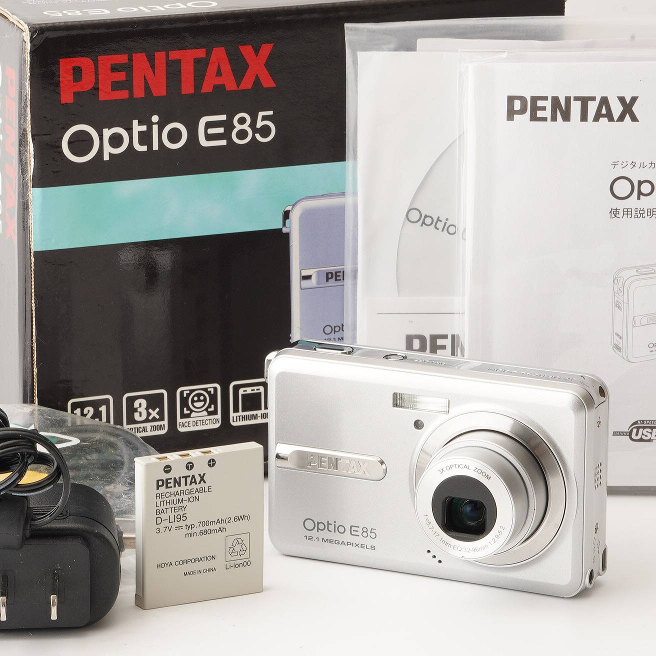 ペンタックス Pentax Optio E85 シルバー 3x 光学ズーム – Natural