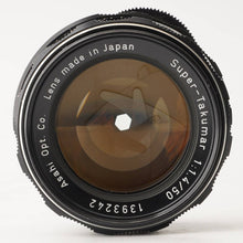 Load image into Gallery viewer, Pentax Asahi Super Takumar 50mm f/1.4 Early Model M42 Mount
