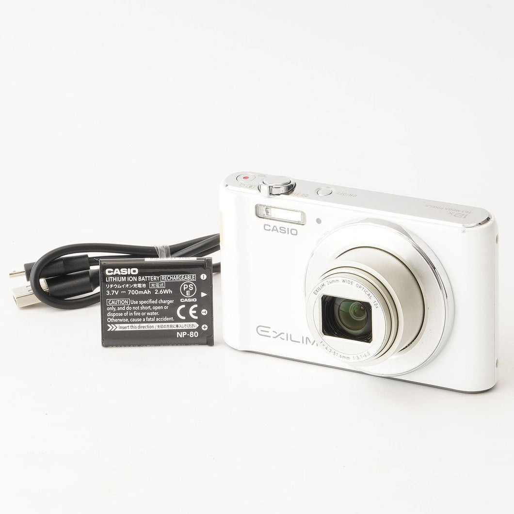 カシオ Casio EXILIM EX-ZS240 ホワイト 12x 広角 光学ズーム