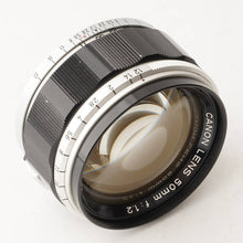 画像をギャラリービューアに読み込む, キヤノン Canon 50mm F1.2 ライカ L39 マウント
