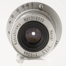 画像をギャラリービューアに読み込む, 小西六 Konishiroku Hexar 50mm F3.5 沈胴式 ライカ L39 マウント
