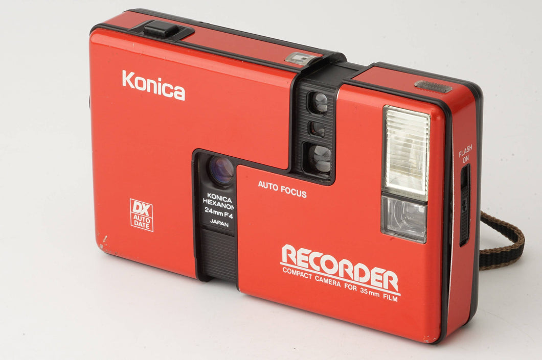 コニカ Konica Auto Focus レコーダー Recorder DX Auto Date レッド/ Hexanon 24mm F4