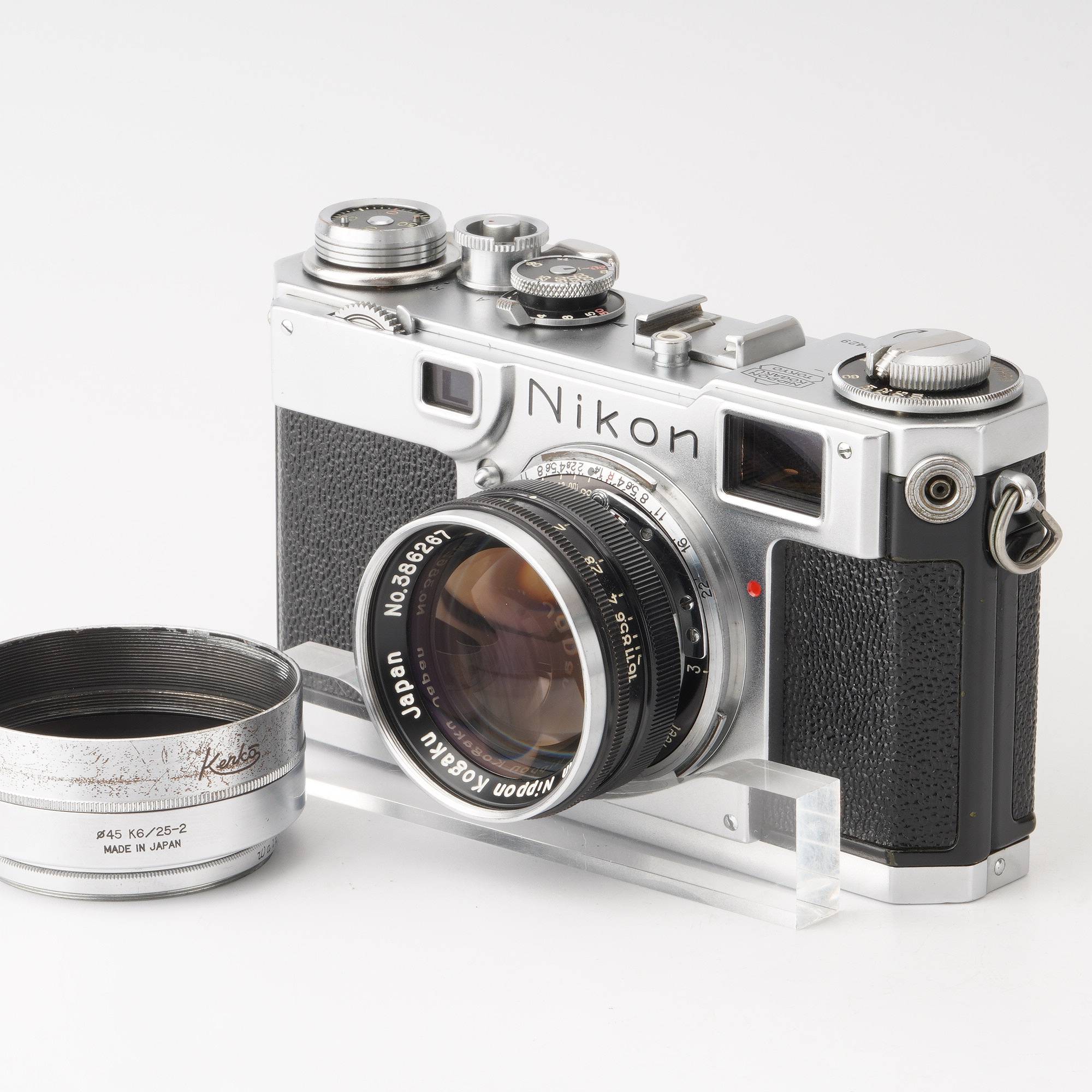 専用革ケースレンズキャップ【訳あり】Nikon S2後期 + NIKKOR-S.C 5cm