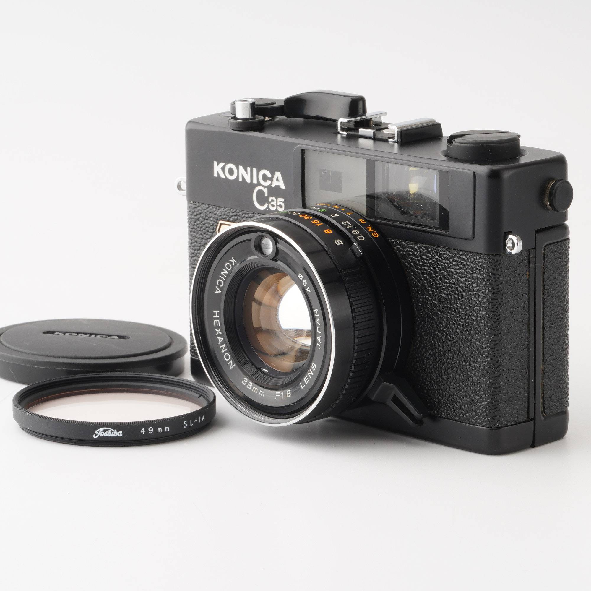 希少 コニカ Konica C35 初期型 ブラック - フィルムカメラ